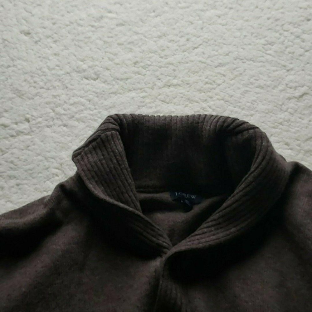 J Crew Sweater Mens XL Brown Shawl Collar Button Knit Pullover Casual Winter